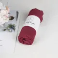 Solid color cotton linen scarf, soft wrinkled winter warm fashion neckerchief shawl - 90*180cm / Dark Red