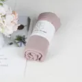 Solid color cotton linen rolled scarf in mauve pink with packaging band for women autumn. - 90*180cm / Lotus root pink