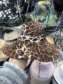 Leopardmuster Sonnenhut breite Krempe Sommer Freizeit Eimerhut Vintage Mode Damen Hut - Leopardenmuster Kaffee