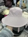 Stylish pink white plaid bucket hat with wide brim for women spring sun protection. - Small Plaid Pink