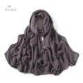 Dark grey modal cotton shawl and scarf, soft solid color hijab for women daily wear. - Dark Gray