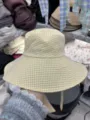 Wide brim yellow plaid bucket hat for women, stylish spring autumn casual sun basin hat. - Small Plaid Yellow