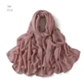 Soft modal cotton solid color women scarf shawl pink ethnic headscarf for daily wear drape. - Pink