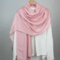 Solid Pink Cotton Linen Scarf Thin Sun Protection Shawl Korean Fashion Daily Style - Pink
