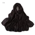 Solid dark brown modal rayon scarf detail, soft draped texture fabric for women. - Dark Brown