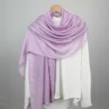 Light purple solid color thin scarf shawl, breathable summer sunscreen wrap for women. - Purple