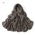 Solid color modal cotton hijab scarf for women, elegant drape and soft lightweight shawl. - 14#