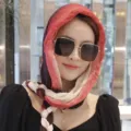 Women's fashion handmade braided headscarf versatile ethnic style turban wrap scarf chic. - Gradient red rice