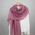 Solid color dusty rose lightweight scarf soft cotton blend shawl daily fashion hijab wrap - Fuschia