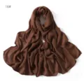 Solid color modal rayon women scarf shawl, soft lightweight drapery hijab, elegant detail view. - 16#