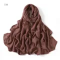 Solid color modal cotton long scarf for women, elegant hijab and shawl for daily wear. - 17#