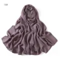 Solid color modal rayon women hijab shawl, soft drape long scarf, elegant purple color. - Grey Purple