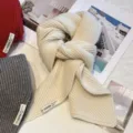 Cozy knitted short scarf for women, soft autumn and winter warm neck warmer accessory. - Creamy White