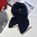 Winter thick knitted short scarf for women, cozy and warm soft wool neck warmer. - Mystic Black
