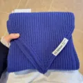 Winter thick knit scarf royal blue short neck warmer cozy wool winter accessory soft - Sapphire Blue