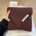 Cozy brown knitted winter neck warmer short scarf for women soft warm chunky knit collar. - Chocolate Brown