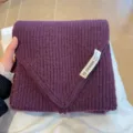 Purple knitted short scarf, soft and warm winter thick neck warmer for daily wear. - Purple
