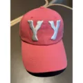Pink Washed Vintage Baseball Cap With White YY Letter Embroidery Casual Streetwear Hat - Watermelon red