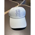 Korean style letter embroidered baseball cap, simple versatile soft top sun hat for women men. - Off White