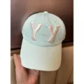 Washed distressed letter embroidery baseball cap mint green casual sun hat for women men - Light Green