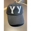 Washed vintage baseball cap with white embroidered letters, casual style for daily wear. - Black
