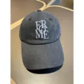 Korean vintage washed cotton baseball cap with stylish front letter embroidery for daily wear. - Black