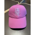 Pink cotton baseball cap with stylish front white embroidery, soft top casual hat for women. - Rose Red