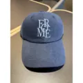 Dark blue soft top baseball hat with stylish white embroidery letter design for daily wear. - Navy Blue