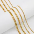 Gold stainless steel Figaro chain 3+1 link necklace in multiple widths for men women - 5mm Width - 55cm Length / Gold