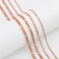 Stainless steel rose gold Figaro chain necklace, 3+1NK link design, fashion jewelry for women. - 5mm Width - 55cm Length / Rose Gold