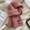 Pink chunky knit winter scarf for women, cozy warm stylish fashion knitted neck warmer. - Pink