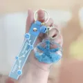 Blauwe zeester vloeibare sleutelhanger schattige schelp drijvende fles tas hanger - Blauw Zeester Schelp Drijffles