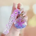 Paarse zeester drijfzand sleutelhanger acryl schelp flesje hanger variant accessoire - Paars Zeester Schelp Drijffles