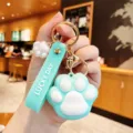 Leuke kattenpoot sleutelhanger voor vrouwen, esthetische siliconen sleutelhanger tas. - Kattenpoot - groen