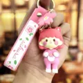 Roze sakura meisje sleutelhanger schattige cartoon pop tas hanger auto sleutel ring cadeau. - Kersenbloesemmeisje met kattenoren