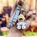 Siliconen astronaut sleutelhanger hanger tas charm schattige koppel auto ruimte stijl - Stoere astronaut - geel