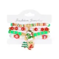 Set di quattro braccialetti natalizi con ciondoli a forma di pupazzo di neve e perline colorate - Stile Pupazzo Di Neve Di Natale E Campana / Colorato