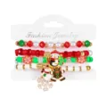 Set di braccialetti natalizi con perline e ciondoli a forma di pupazzo di neve e pinguino - Stile Fiocco Di Neve Di Natale E Omino Di Pan Di Zenzero / Colorato