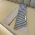 Ζεστό πλεκτό ριγέ κασκόλ για γυναίκες, απαλό και άνετο περιλαίμιο χειμώνα σε στυλ. - Χακί με γκρίζες ρίγες