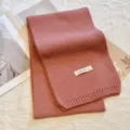 Solid color knitted winter scarf for women, cozy and soft warm neck wrap for daily wear. - Solid Dusty Pink