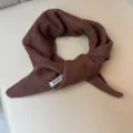 Solid color wool knit triangular scarf, versatile warm women headscarf and cozy shawl. - Chestnut