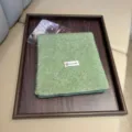 Green knitted wool scarf winter thick warm soft neck guard elegant casual daily wear - Green