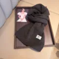 Winter wool knit scarf for women men, cozy warm soft thick neck warmer casual daily wear stylish - Coffee