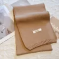 Cozy solid color knitted winter scarf for women, versatile and warm student neck warmer. - Solid Khaki