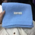 Solid color knitted wool scarf for women winter warm soft neck warmer fashion apparel accessory. - Sky Blue