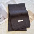 Dark grey knit scarf, solid color winter neck warmer, soft woolen fashion accessory variant. - Solid Dark Grey