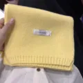 Soft yellow knitted scarf for women and men winter solid color warm cozy stylish neck warmer - Bright yellow