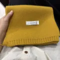 Solid color knitted winter scarf for women and men, warm and cozy neck warmer daily wear. - Autumn Leaf Yellow