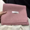 Solid color winter knitted scarf for women and men, stylish pink warm neckerchief accessory - Dusty Pink