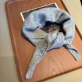 Solid color wool knit triangle scarf versatile women winter warm shawl headscarf fashion wrap - Light Gray